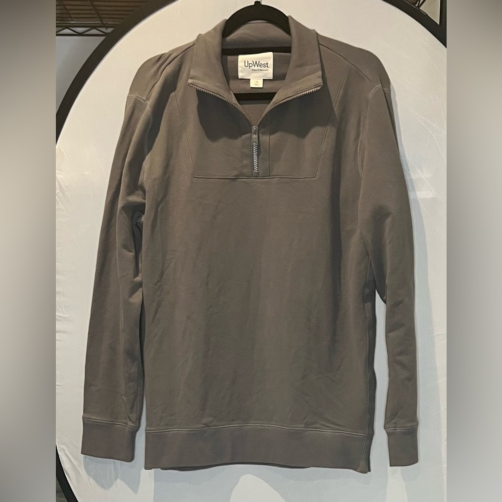 UpWest Gray Zip Up Sweater Casual Comfort
